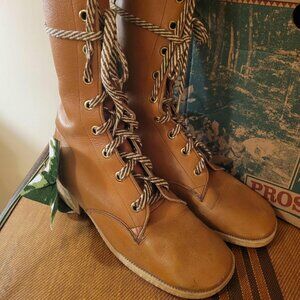 Leather campus boots - Vintage 1970s